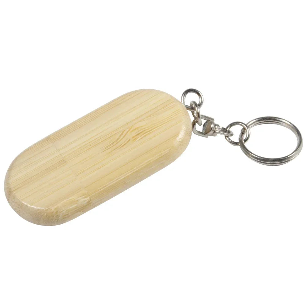 Wooden/Bamboo USB 2.0 Flash Drive with Keychain - 4GB to 128GB