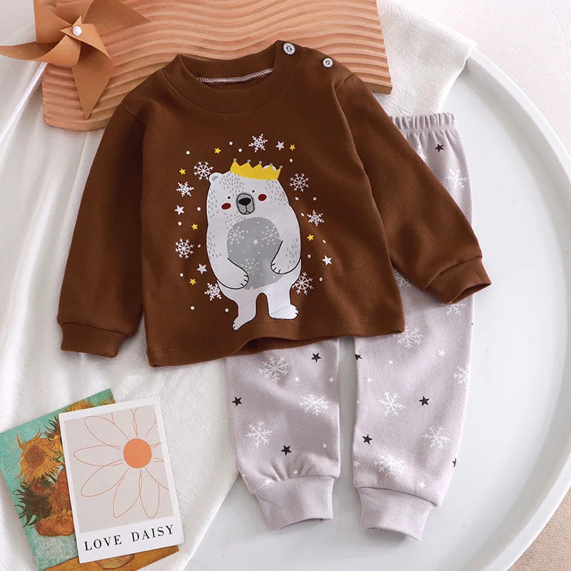 Ensemble de vêtements pour bébé imprimé dessin animé pour bébé de 3 à 24 mois