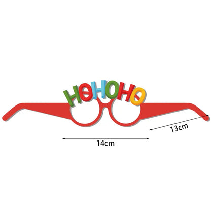 9pcs Santa & Elk Paper Glasses Frames