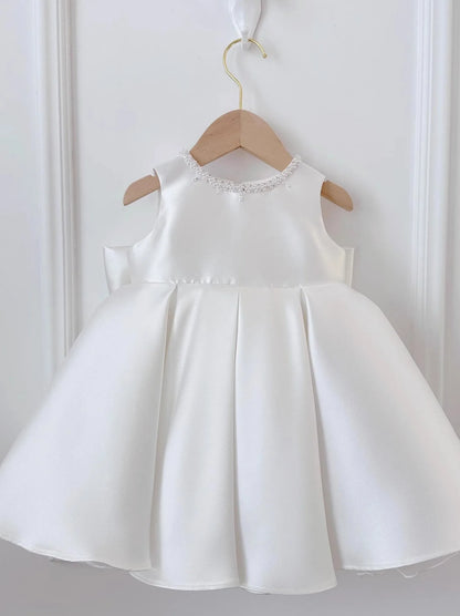 White Flower Girl Faux Fur Shrug