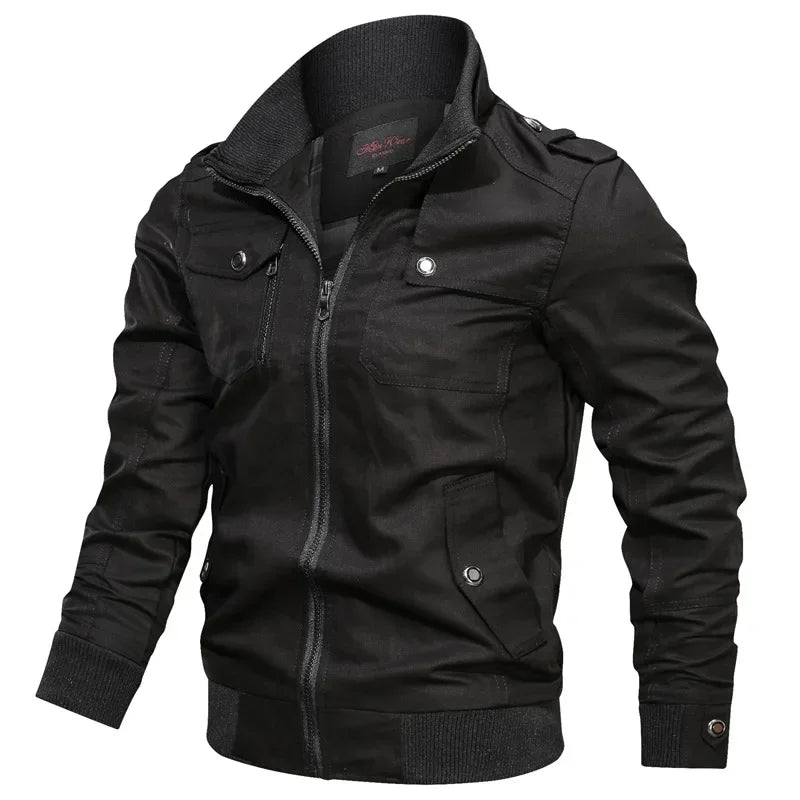Veste tactique militaire pour homme – Coupe-vent en coton cargo à fermeture éclair