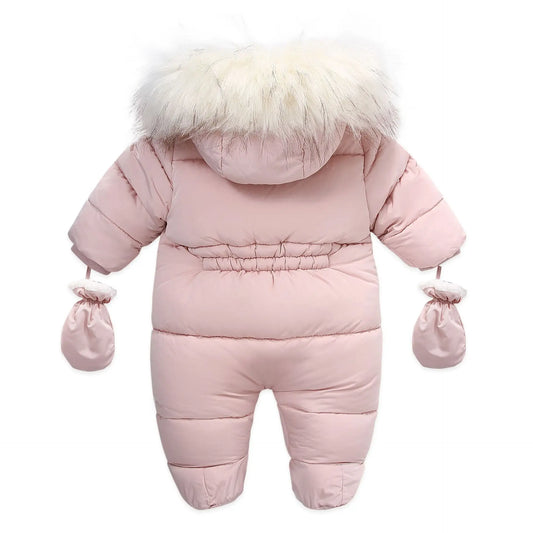Winter Newborn Hooded Down Romper