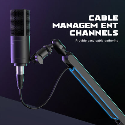 Adjustable Low-profile Microphone Stand with Cable Management