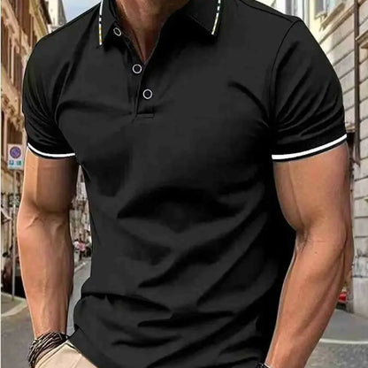 Poloshirt mit buntem Revers für Herren für den Sommer