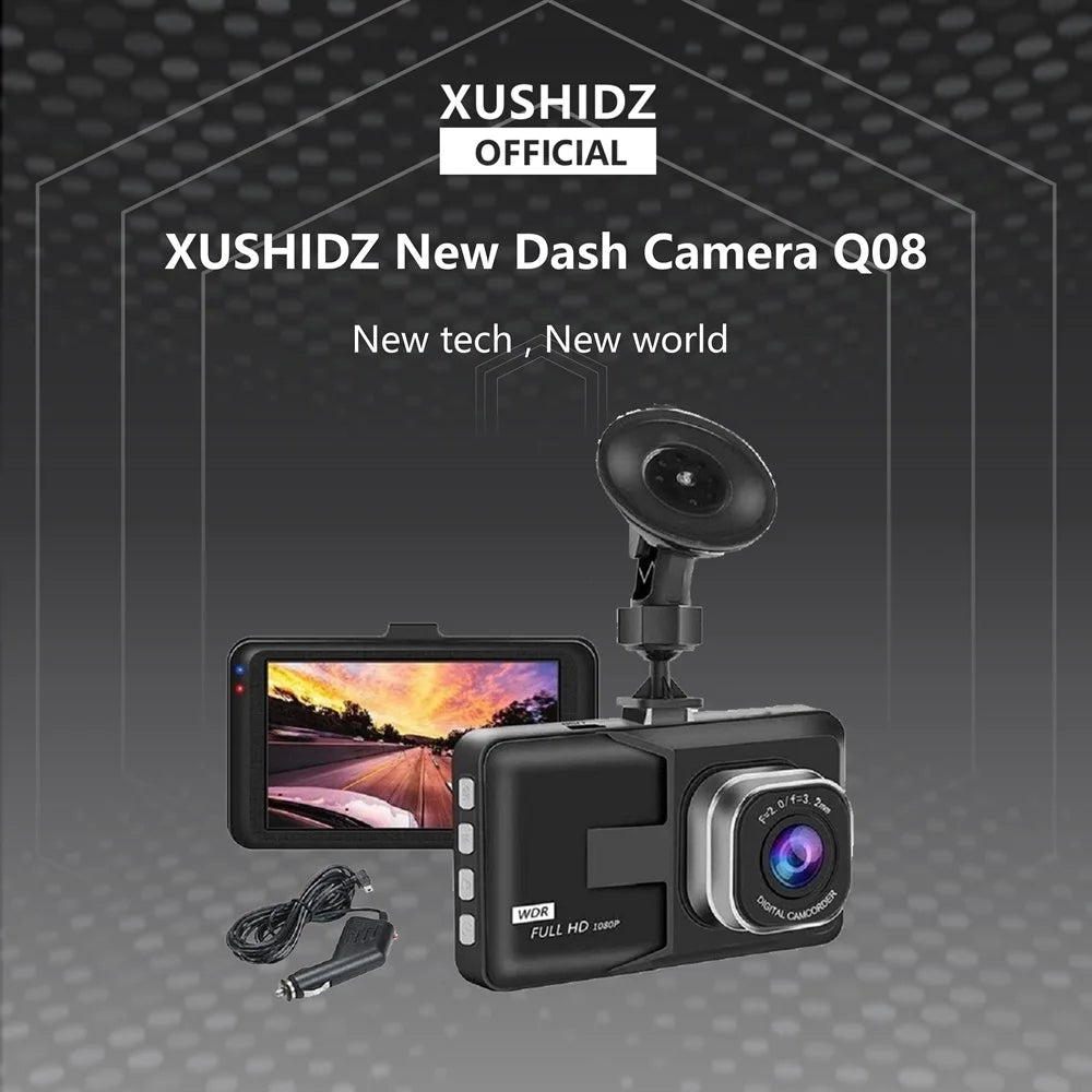 Q08 1080P Dash Cam with G-sensor - 170° Wide-Angle Lens & Super Night Vision