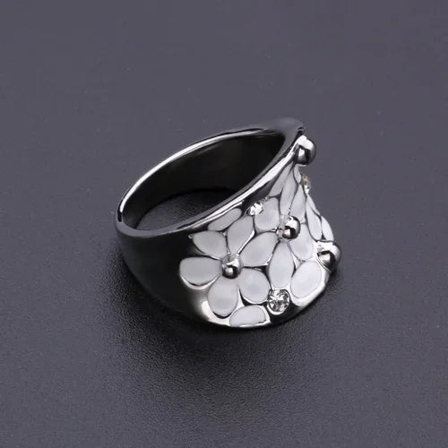 Flower Oil Dripping Temperament Ring