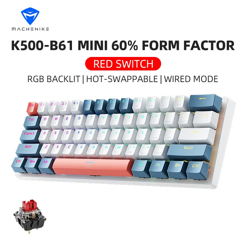 gaming keyboard, mechanical gaming keyboard, mini gaming keyboard, 61 key keyboard, rgb keyboard, keyboard mechanical