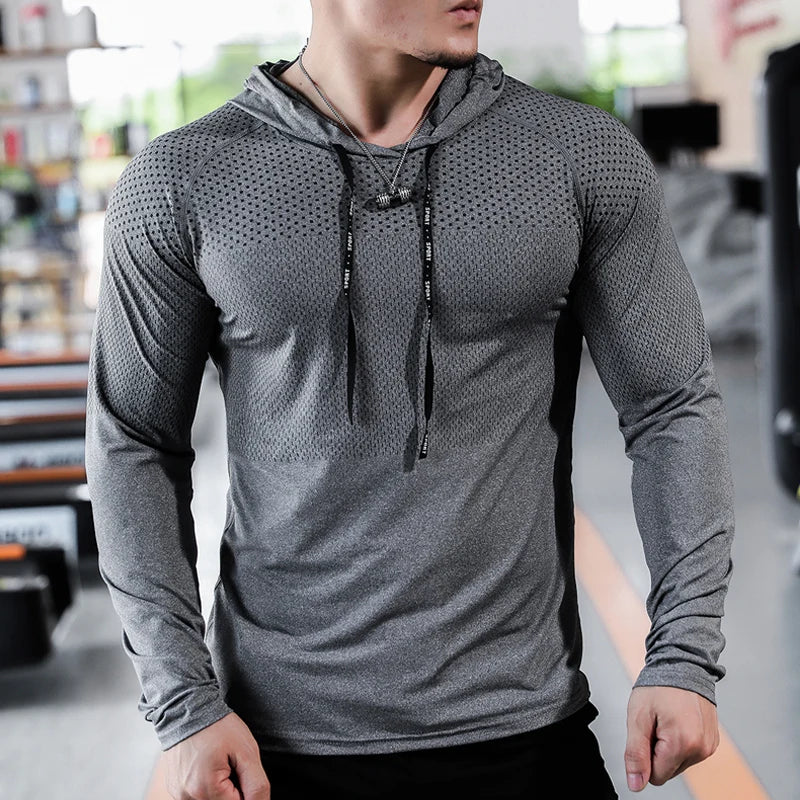 Men's Fitness Hoodie - Outdoor Workout Sweatshirt Tops