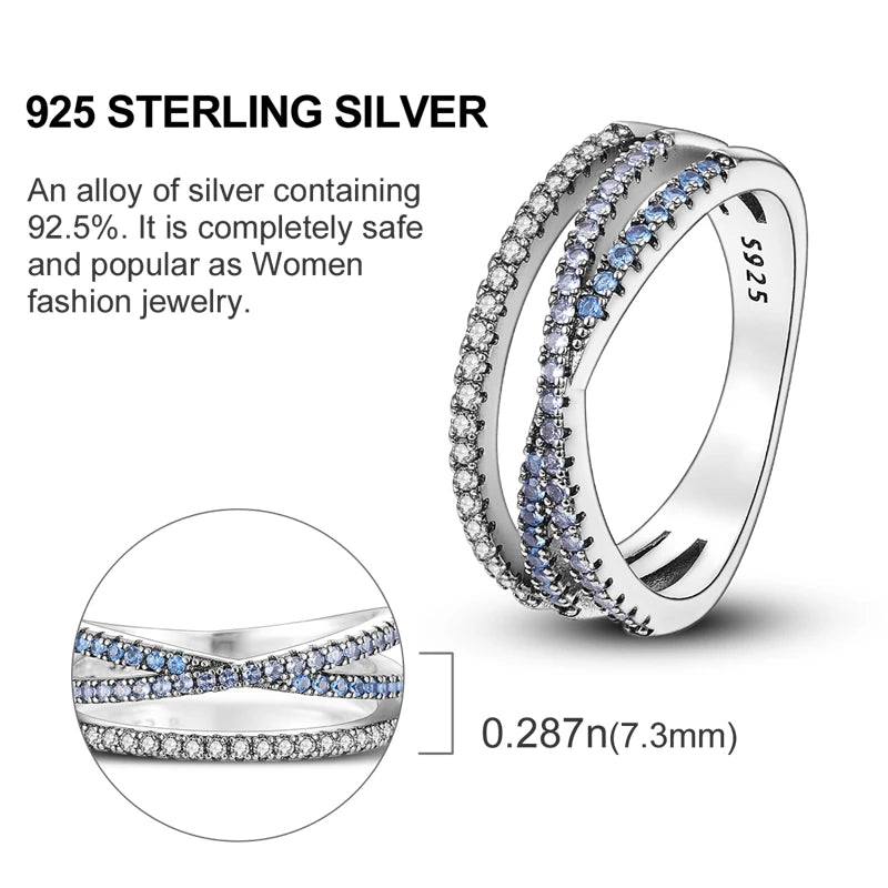 925 Sterling Silver Geometric Butterfly Cocktail Women Ring