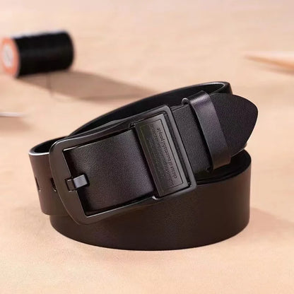 Ceinture en cuir de vachette pour homme - Boucle à ardillon en alliage