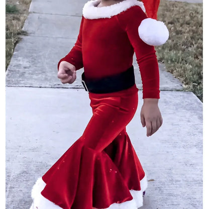 Kids Christmas Elf Costume Set