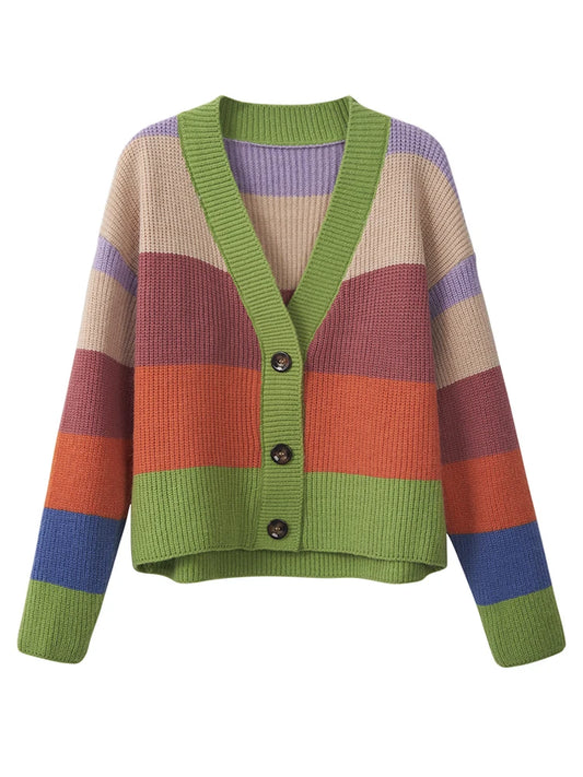 Manteau cardigan brodé coloré pour femme