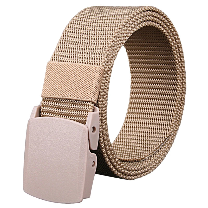 Men's Women Plain Color Nylon canvas outdoor training Belt