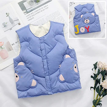 Adorable Cartoon Warm Vest for Kids