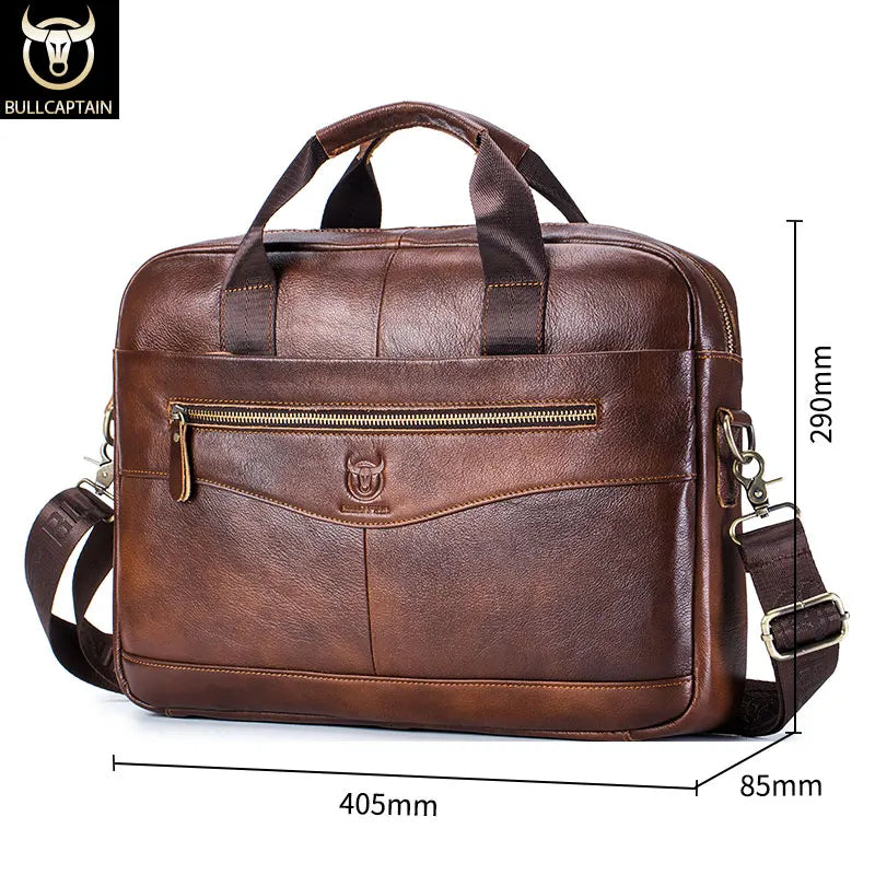 Genuine Leather Men's 14-Inch Laptop Bag