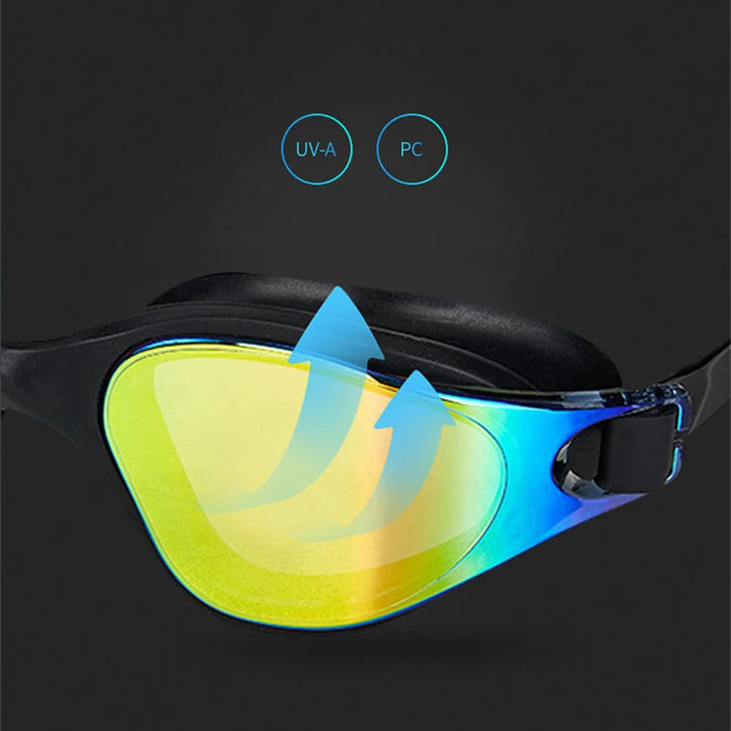 Lunettes de natation antibuée imperméables réglables pour hommes et femmes - Protection UV