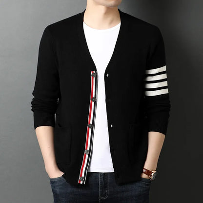 Stylish Black Knitted Cardigan Jacket