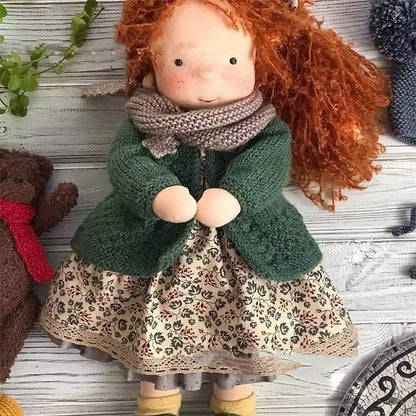 handmade waldorf cotton doll, diy waldorf doll, mini artist makeup doll, children's toy waldorf doll, handmade cotton toy doll, waldorf style mini doll, diy cotton doll for kids, artist handmade waldorf toy, small waldorf makeup doll, cotton waldorf children's toy