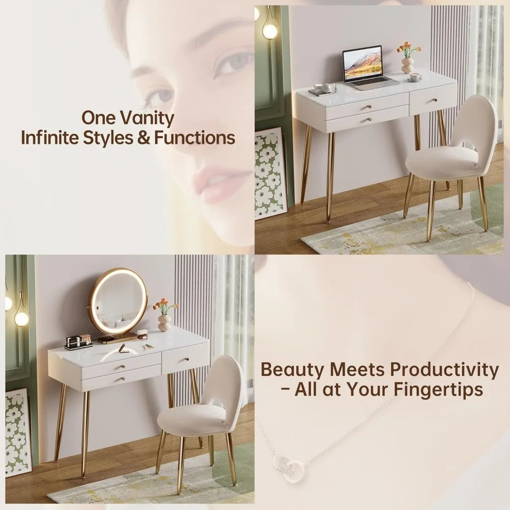 Glam Vanity Set with Lighted Mirror