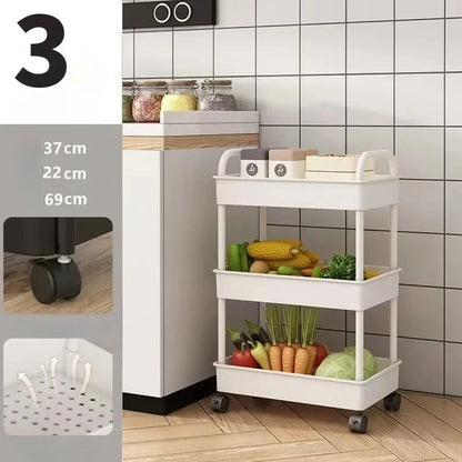 Multi-Layer Kitchen Floor Bedroom Trolley Rack
