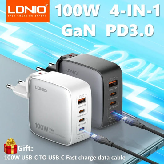 Chargeur rapide USB C à 3 ports QC3.0 65 W