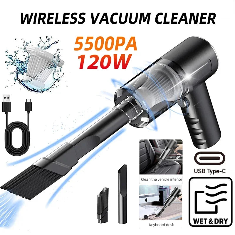 High Power 3-in-1 Suction & Blowing Vacuum Combination USB Rechargeable Household Vacuum Cleaner