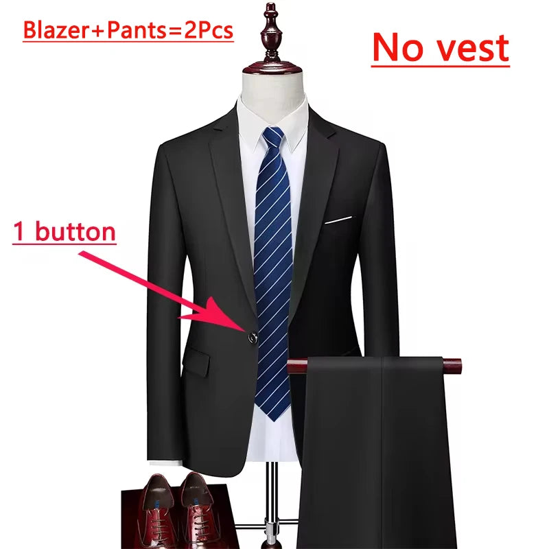 Lässiger dreiteiliger Hochzeitsanzug für Herren