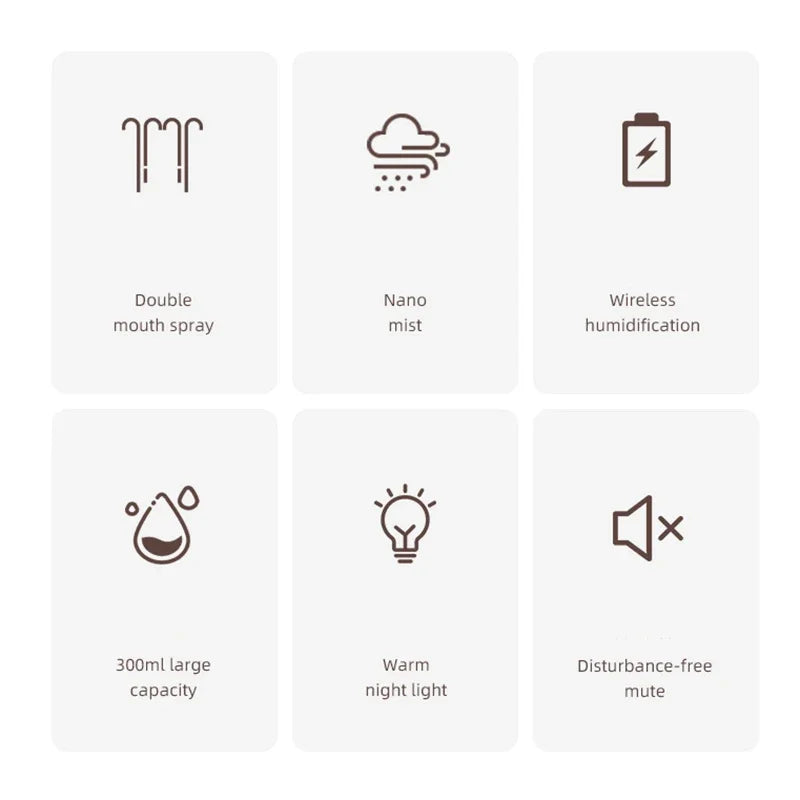 Humidificateur d'air à double brume et diffuseur de brume froide de 300 ml