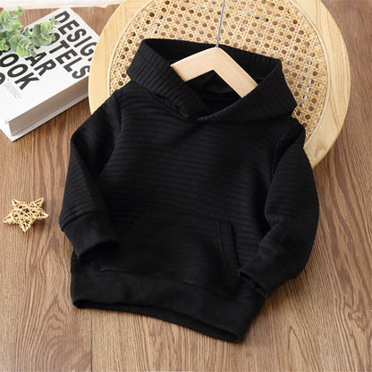 Toddler Solid Color Textured Hoodie Sweatshirt