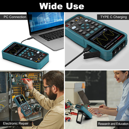 signal generator, digital oscilloscope, oscilloscope multimeter, function generator, oscilloscope with signal generator, signal generator and oscilloscope, multi meter, digital multi meter