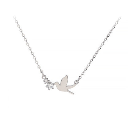 Cute Swallow Silver Clavicle Necklace