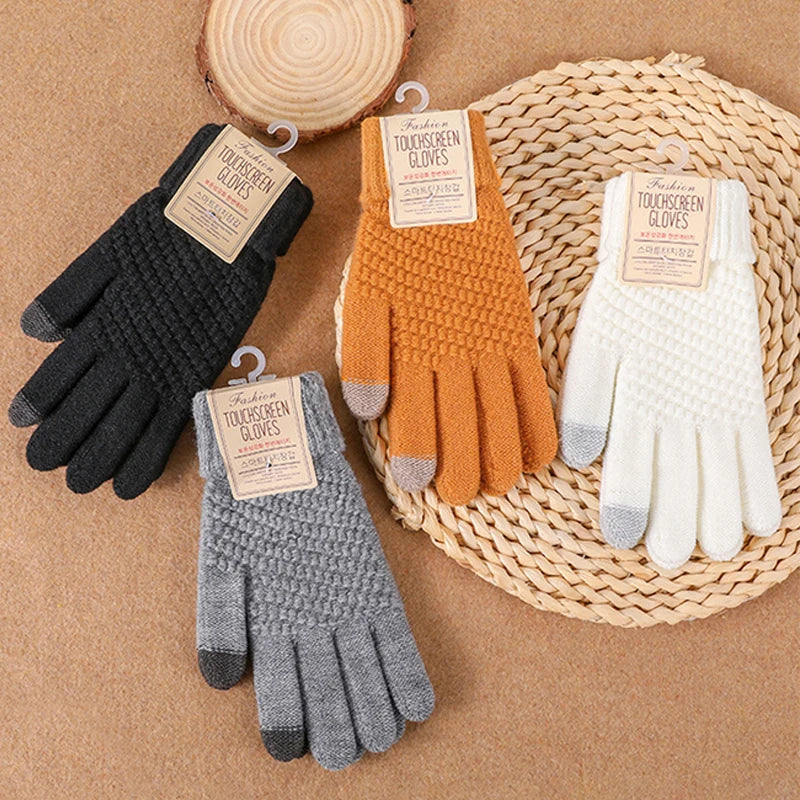 Winter Warm Knit Gloves – Touchscreen Compatible
