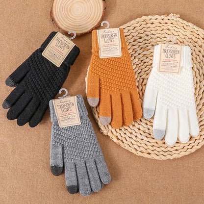 Winter Warm Knit Gloves – Touchscreen Compatible