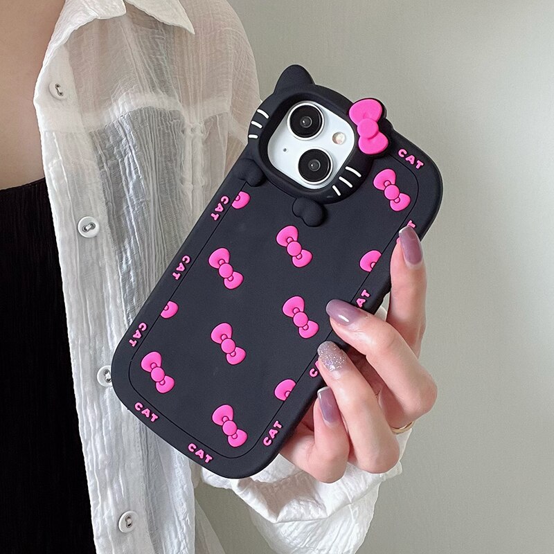 3D Cat Silicone Phone Case for iPhone 13 Pro Max