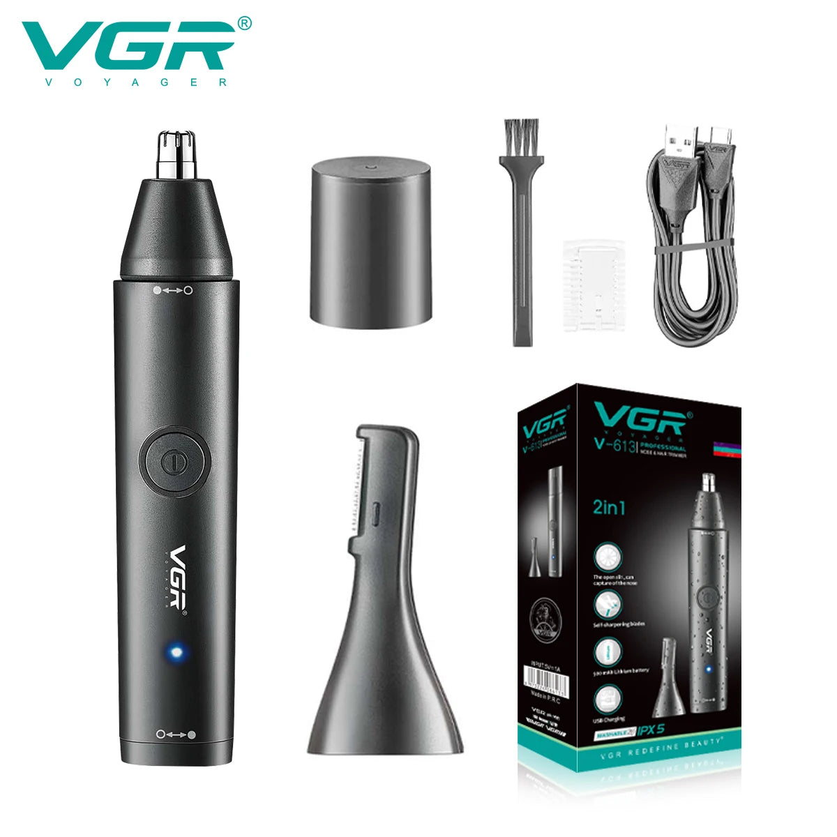 YD121 Rechargeable Electric Nose Hair Trimmer - Fully Automatic & Washable