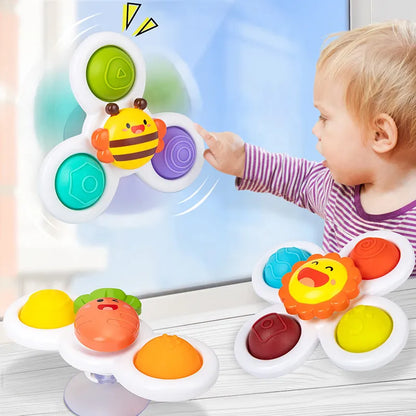 Cartoon Suction Cup Rattles Baby Bath Toys