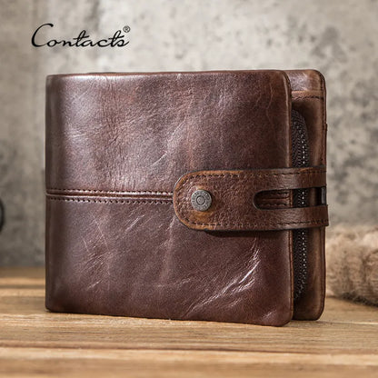 Casual Crazy Horse Leather Coin Purse