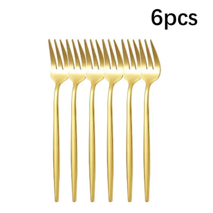 24pcs Golden Stainless Steel Spoon Set