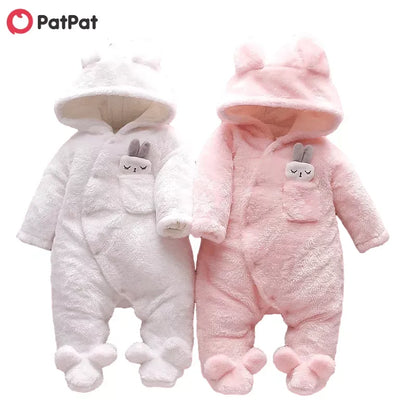 Cozy Rabbit Hooded Footie Jumpsuit for Winter