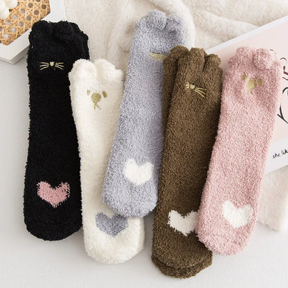 Women's Warm & Fuzzy Cartoon Animal Stocking Socks