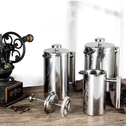 French-Press-Kaffeemaschine aus Edelstahl