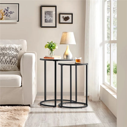 Black Metal Nesting End Tables