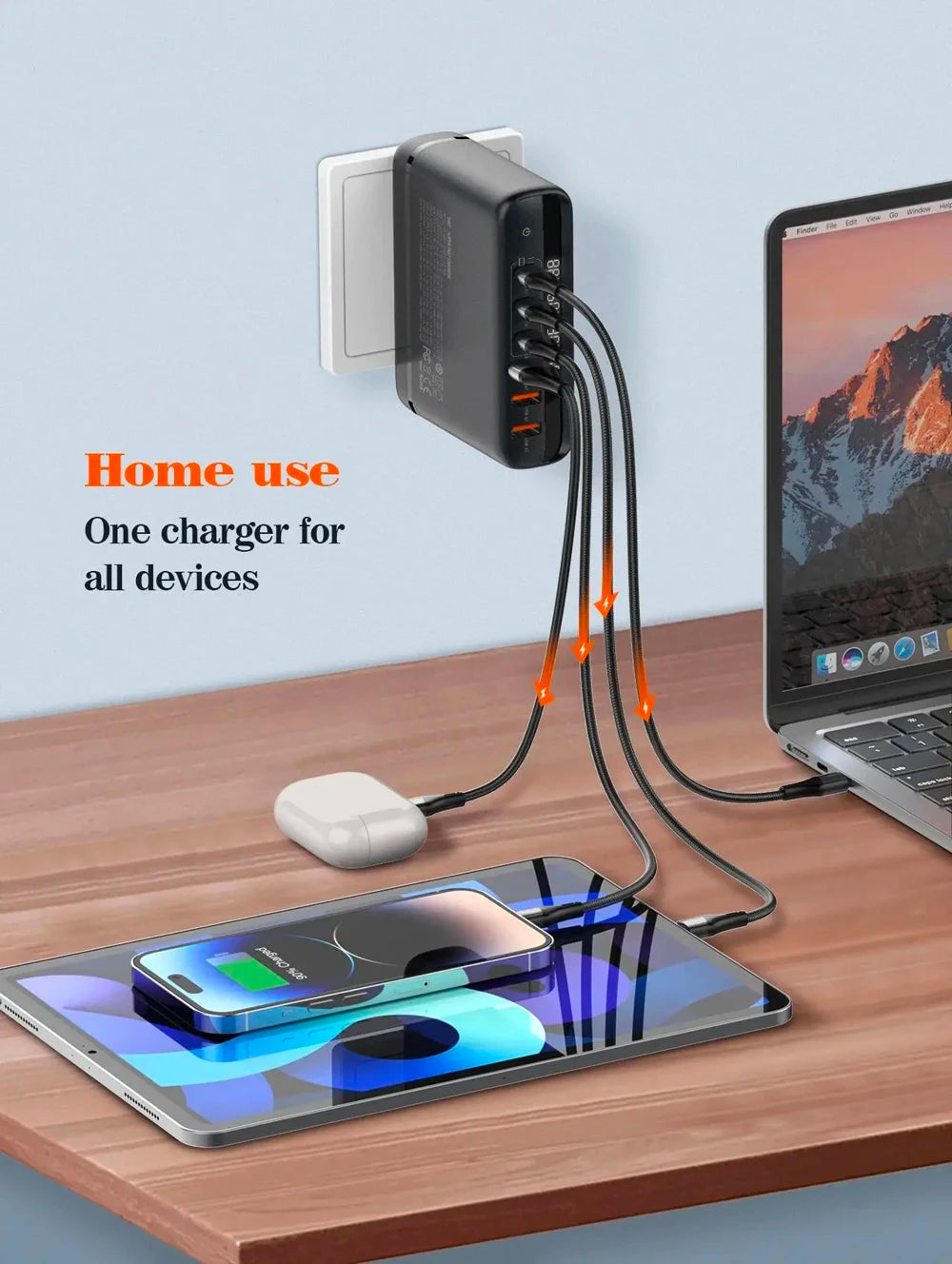 6-Port USB  Fast Charge for All Your Devices