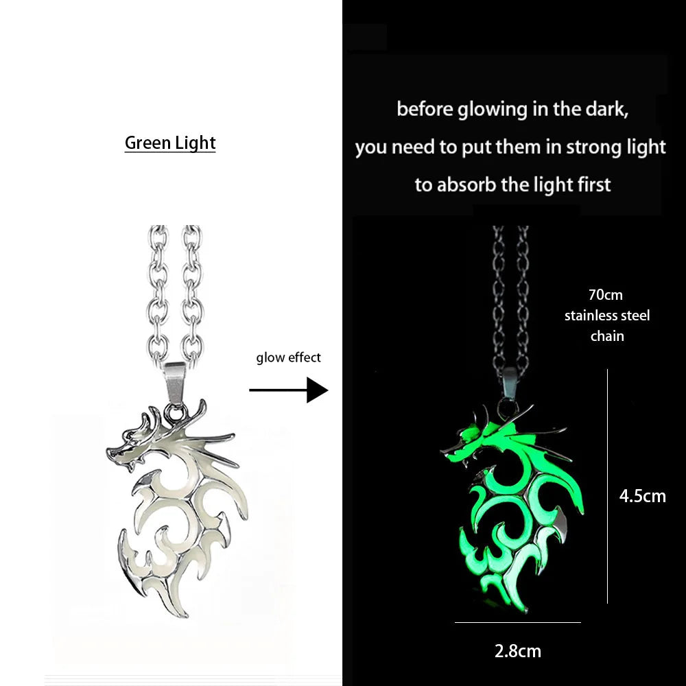 Collier Dragon Lumineux Lumineux - Fluorescence Nocturne 