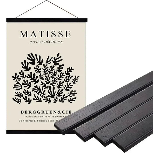 Black Magnetic Wooden Poster Hanger Frame - Teak & Pine