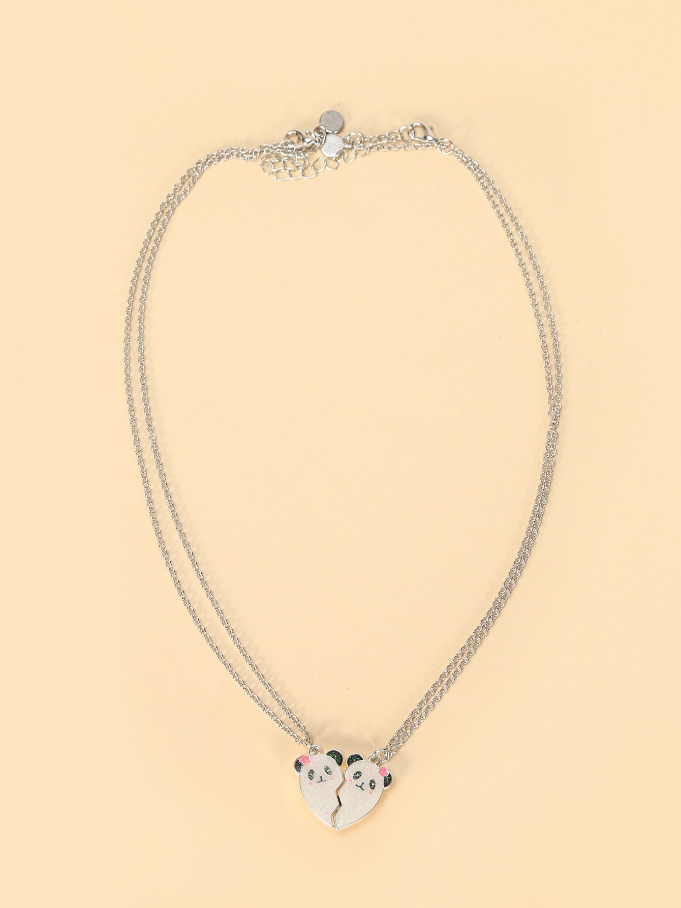 Ensemble collier coeur panda