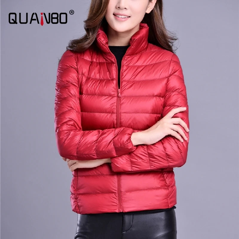 Women's Lightweight Spring Puffer Jacket - Slim Fit