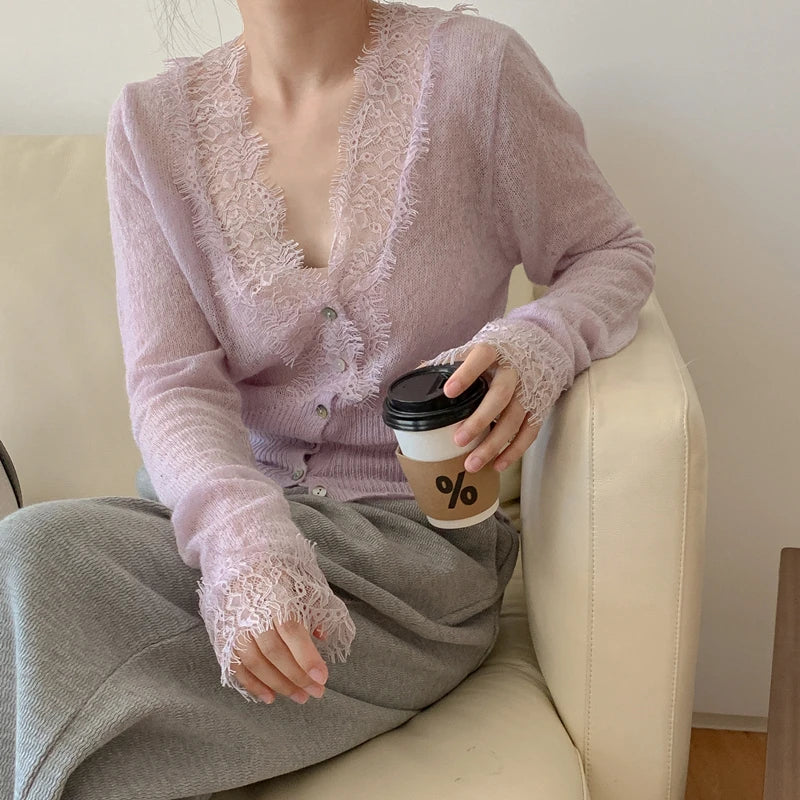 Women's Single Breasted Embroidered Cardigan Sweater