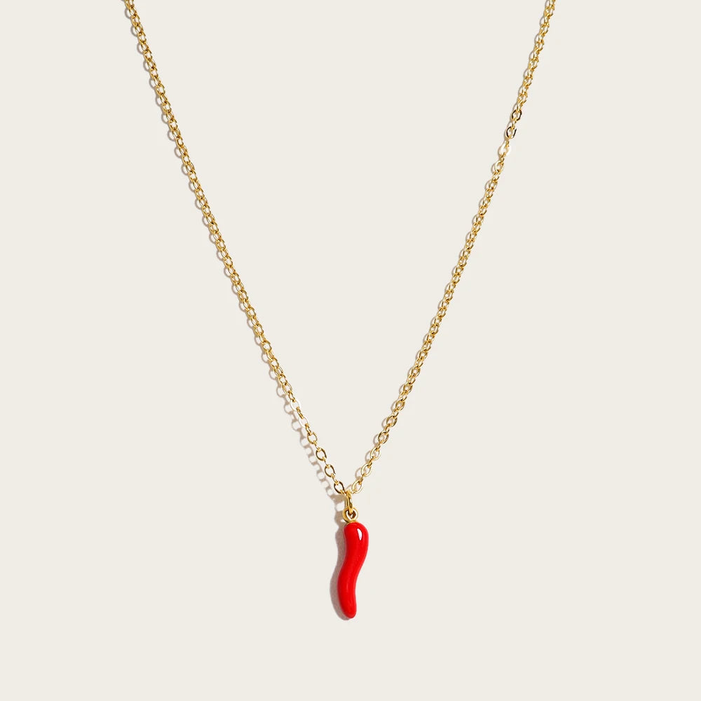 Collier minimaliste plaqué or 18 carats - Chaîne en acier inoxydable