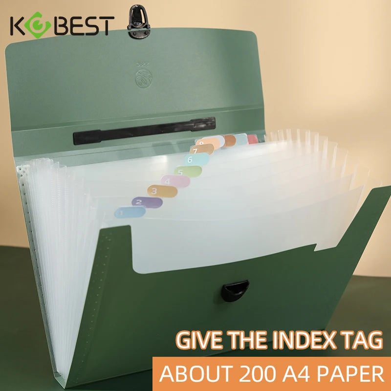 A4 13-Layer Fashion File Folder - Storage Bag for Test Paper